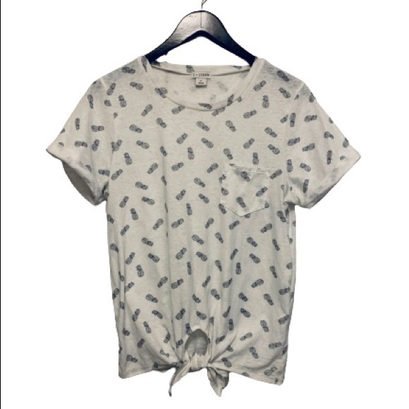 J. Crew Factory pineapple tie-waist t-shirt NWOT - Picture 1 of 2